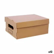 Caixa de Armazenagem com Tampa Confortime Cartão 30 x 22,5 x 12,5 cm (12 Unidades) A Preço de Revenda - nacloset