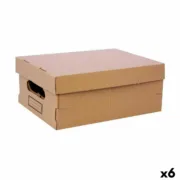 Caixa de Armazenagem com Tampa Confortime Cartão 36,5 x 28,5 x 16,5 cm (6 Unidades) A Preço de Revenda - nacloset