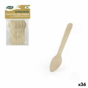 Conjunto de Colheres Algon Café Madeira 24 Peças 11 cm (36 Unidades) A Preço de Revenda - nacloset
