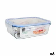 Lancheira Hermética Quttin Retangular 1,5 L 23 x 17,5 x 7,6 cm (6 Unidades) A Preço de Revenda - nacloset