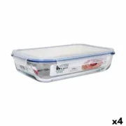Lancheira Hermética Quttin   Retangular 3,7 L 36 x 24,8 x 8,1 cm (4 Unidades) A Preço de Revenda - nacloset