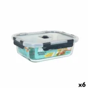 Lancheira Hermética Quttin Retangular 1L 21 x 16,1 x 6,9 cm (6 Unidades) A Preço de Revenda - nacloset