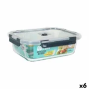 Lancheira Hermética Quttin   Retangular 1,5 L 23 x 17,8 x 7,6 cm (6 Unidades) A Preço de Revenda - nacloset