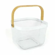 Cesta Multiusos Confortime Metal Madeira 25 x 26 x 18 cm (6 Unidades) A Preço de Revenda - nacloset 2