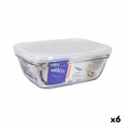 Lancheira Retangular com Tampa Duralex Freshbox Transparente 1,7 L 21,5 x 16,5 x 8 cm (6 Unidades) A Preço de Revenda - nacloset
