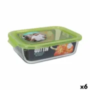 Lancheira Retangular com Tampa Quttin Verde Retangular 1,5 L (6 Unidades) A Preço de Revenda - nacloset