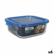 Lancheira Quadrada com Tampa Quttin Azul 1,1 L (6 Unidades) A Preço de Revenda - nacloset