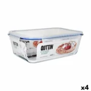 Lancheira Hermética Quttin Transparente Retangular 5,6 L (4 Unidades) A Preço de Revenda - nacloset