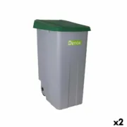 Caixote do Lixo com Rodas Denox 110 L Verde 58 x 41 x 89 cm (2 Unidades) A Preço de Revenda - nacloset
