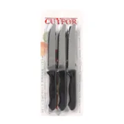 Conjunto de Facas para Carne Cuyfor Preto Prateado 12 cm 6 Peças (24 Unidades) Conjuntos de Facas - nacloset 2