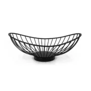 Cesta do Pão My Bar Gourmet Preto Metal Oval 25 x 13,5 x 9 cm (12 Unidades) A Preço de Revenda - nacloset 2