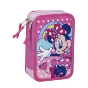 Estojo Triplo Minnie Mouse Cor de Rosa 12,5 x 6,5 x 19,5 cm Estojo 3 Compartimentos - nacloset 2