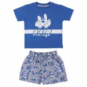 Pijama Infantil Mickey Mouse Azul Bebés e Crianças - nacloset