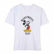 Camisola de Manga Curta Mulher Mickey Mouse Branco Moda | Acessórios - nacloset