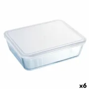 Lancheira Retangular com Tampa Pyrex Cook & Freeze 19 x 14 x 5 cm 800 ml Transparente Silicone Vidro (6 Unidades) A Preço de Revenda - nacloset