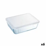Lancheira Retangular com Tampa Pyrex Cook & Freeze 25 x 20 cm Transparente Silicone Vidro 2,6 L (6 Unidades) A Preço de Revenda - nacloset