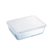 Lancheira Retangular com Tampa Pyrex Cook&freeze 28 x 23 x 10 cm 4,2 L Transparente Vidro Silicone (3 Unidades) A Preço de Revenda - nacloset 2