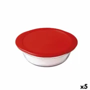 Lancheira Redonda com Tampa Ô Cuisine Cook & Store 21 x 21 x 7 cm Vermelho 1,1 L Silicone Vidro (5 Unidades) A Preço de Revenda - nacloset