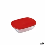 Lancheira Retangular com Tampa Ô Cuisine Cook&store Ocu Vermelho 400 ml 17 x 10 x 5 cm Vidro Silicone (6 Unidades) A Preço de Revenda - nacloset