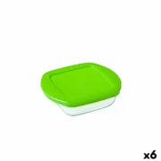 Lancheira Quadrada com Tampa Pyrex Cook & Store Verde 1 L 20 x 17 x 5,5 cm Silicone Vidro (6 Unidades) A Preço de Revenda - nacloset