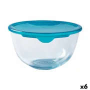 Lancheira Redonda com Tampa Pyrex Cook & Store Azul 15 x 15 x 8 cm 500 ml Silicone Vidro (6 Unidades) A Preço de Revenda - nacloset