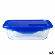 Lancheira Hermética Pyrex Cook & Go 20,5 x 15,5 x 6 cm Azul 800 ml Vidro (6 Unidades) A Preço de Revenda - nacloset