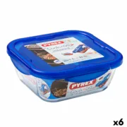 Lancheira Hermética Pyrex Cook & go 21 x 21 x 9 cm Azul 1,9 L Vidro (6 Unidades) A Preço de Revenda - nacloset