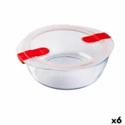 Lancheira Hermética Pyrex Cook&heat 26 x 23 x 8 cm 2,3 L Vermelho Vidro (6 Unidades) A Preço de Revenda - nacloset
