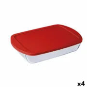 Lancheira Retangular com Tampa Ô Cuisine Cook&store Ocu Transparente Vidro Silicone 4,5 L (4 Unidades) A Preço de Revenda - nacloset