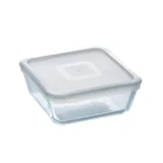 Lancheira Quadrada com Tampa Pyrex Cook&freeze 850 ml 14 x 14 cm Transparente Vidro Silicone (6 Unidades) A Preço de Revenda - nacloset 2