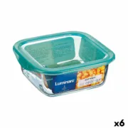 Lancheira Quadrada com Tampa Luminarc Keep’n Lagon 10 x 5,4 cm Turquesa 380 ml Duas cores Vidro (6 Unidades) A Preço de Revenda - nacloset