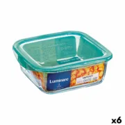 Lancheira Quadrada com Tampa Luminarc Keep’n Lagon 760 ml 13 x 6 cm Turquesa Vidro (6 Unidades) A Preço de Revenda - nacloset