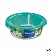 Lancheira Redonda com Tampa Luminarc Keep’n Lagon 13,5 x 6 cm Turquesa 680 ml Vidro (6 Unidades) A Preço de Revenda - nacloset