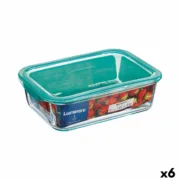 Lancheira Retangular com Tampa Luminarc Keep’n Lagon 16 x 11,3 x 6 cm Turquesa 820 ml Vidro (6 Unidades) A Preço de Revenda - nacloset