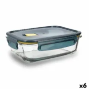 Lancheira Hermética Quid Astral Retangular 1,04 L Azul Vidro (6 Unidades) A Preço de Revenda - nacloset
