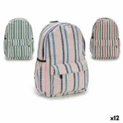 Mochila Escolar Riscas Multicolor 13 x 45 x 31 cm 12 Unidades Jogos | Disfarces - nacloset