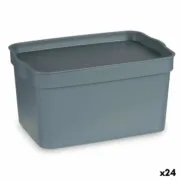 Caixa Multiusos Cinzento Plástico 2,3 L (13,5 x 11 x 20 cm) (24 Unidades) A Preço de Revenda - nacloset