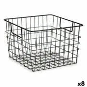Cesto Com pegas Preto Aço 29 x 19,5 x 32 cm (8 Unidades) A Preço de Revenda - nacloset