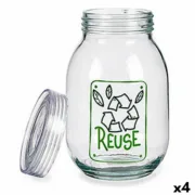 Bote Reuse Vidro Transparente 1,8 L 13 x 20,8 x 13 cm (4 Unidades) A Preço de Revenda - nacloset
