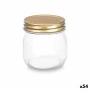 Frasco Transparente Dourado Metal Vidro 180 ml 6 x 8 x 6 cm (54 Unidades) A Preço de Revenda - nacloset