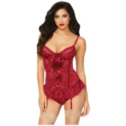 Conjunto de Lingerie Seven Til Midnight Castanho-avermelhado (12) Babydolls e bodies - nacloset