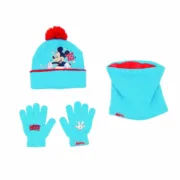 Gorro, Luvas e Gola Mickey Mouse Happy smiles Azul Vermelho Acessórios de Moda - nacloset