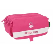 Estojo Triplo Benetton Raspberry 21,5 x 10 x 8 cm Fúcsia Estojo 3 Compartimentos - nacloset
