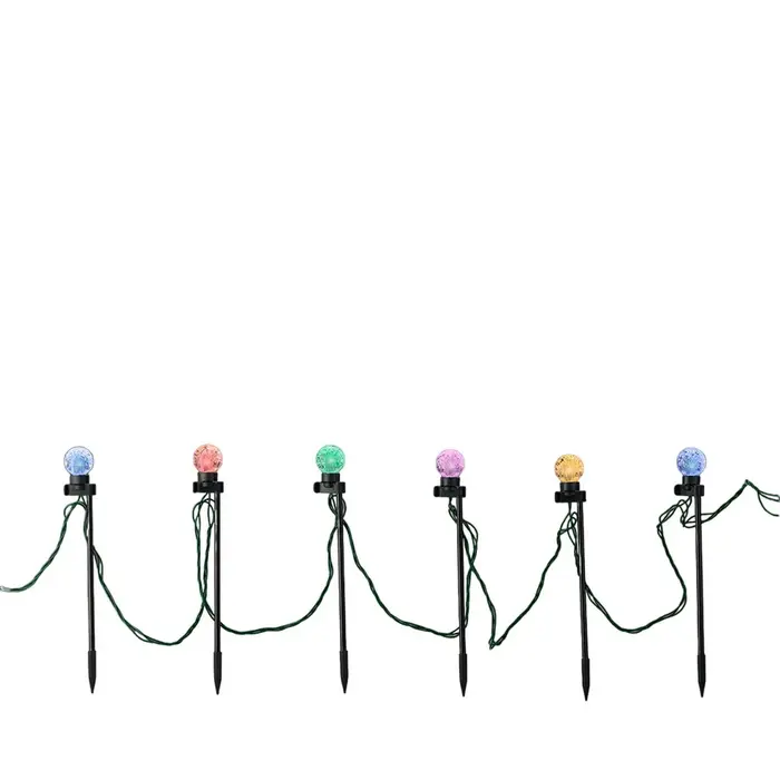 Conjunto de estacas LED para jardim Lumineo 6 W Multicolor Branco quente 14,5 m 20 Unidades Casa | Jardim - nacloset