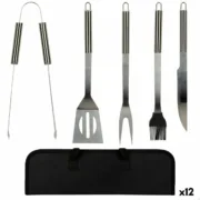 Utensílios para churrasco Aktive Silicone Aço inoxidável 12 Unidades 7,5 x 35 x 1,9 cm (5 Peças) Casa | Jardim - nacloset