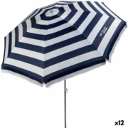 Parasol Aktive Azul/Branco 180 x 185 x 180 cm Aço Tecido Oxford (12 Unidades) A Preço de Revenda - nacloset