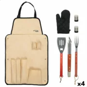 Conjunto de ferramentas para churrasco Aktive 7 Peças Churrasco Aço inoxidável 42 x 67 x 3 cm (4 Unidades) A Preço de Revenda - nacloset