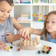 Xadrez de Memória de Madeira Taeda   26 Peças Brinquedos e Jogos - nacloset