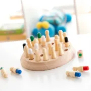 Xadrez de Memória de Madeira Taeda   26 Peças Brinquedos e Jogos - nacloset 2