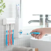 Dispensador de Pasta Dentes c/ Suporte para Escovas Acessórios e torneiras - nacloset